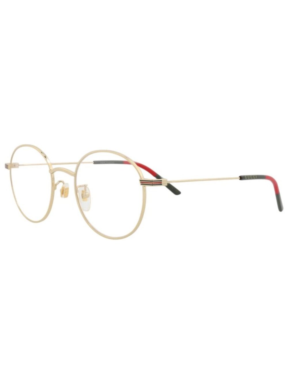 New Gucci Women's Eyeglasses Round Oval Metal Frame Mens Gold Gold Transparent